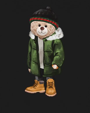 PRINTED TEDDY BEAR hoodie