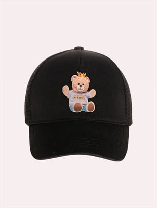 Velvet Teddy Bear Patch Cap