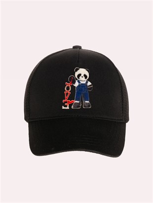 Velvet Panda Patch Hat